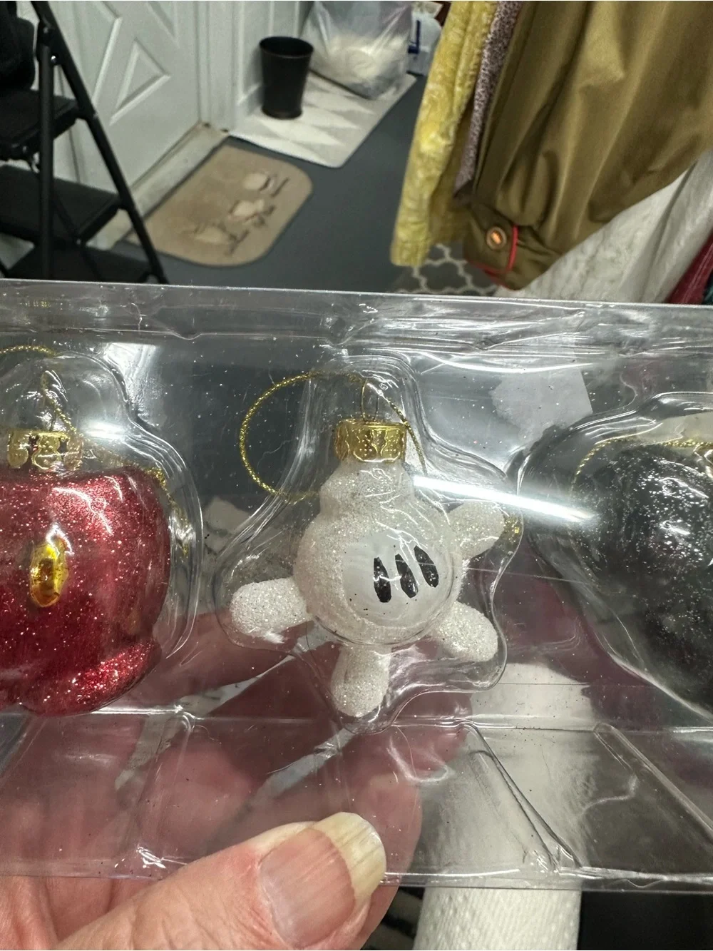 Vintage Disney Mickey Mouse Small Christmas Ornaments Set of 4 NIB